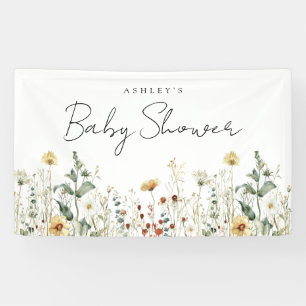 Summer Wildflower Field Baby shower Spandoek