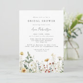 Summer Wildflower Field Bridal Shower Invitation (Debout devant)