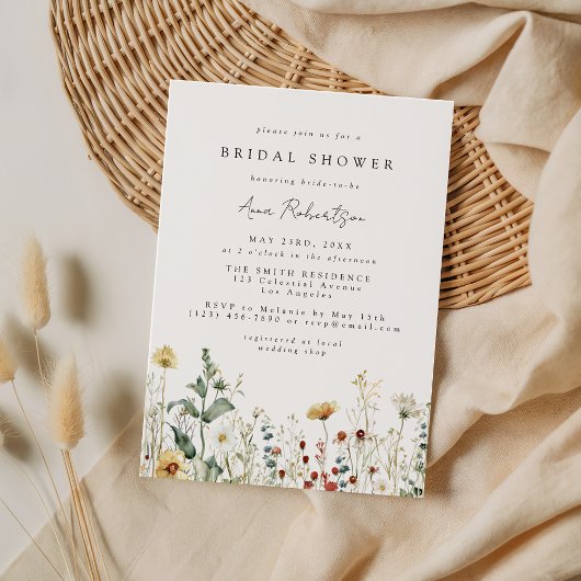Summer Wildflower Field Bridal Shower Invitation