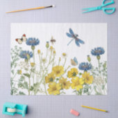 Summer Wildflower Floral Dragonfly Bijentraft Tissuepapier (Craft)