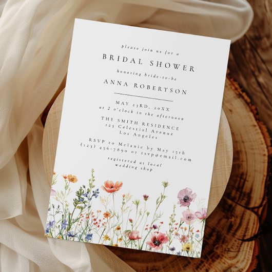 Summer Wildflower Garden Bridal Shower Invitation