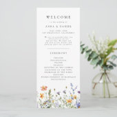 Summer Wildflower Garden Wedding Program Programma (Staand voorkant)