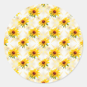 Summer Wildflower - Geel Black-Eyed Susan Foto Ronde Sticker