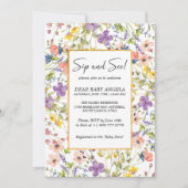 Summer Wildflower Meadow Sip and See Uitnodiging (Voorkant)