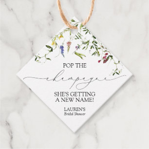 Summer Wildflower Mini Champagne Bottle Bedankjes Labels