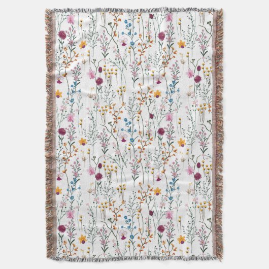 Summer Wildflower Pattern Deken (Voorkant Verticaal)