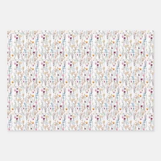 Summer Wildflower Pattern Inpakpapier Vel (Voorkant)