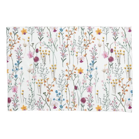 Summer Wildflower Pattern Kussensloop (Voorkant-Links)