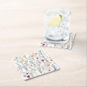 Summer Wildflower Pattern Vierkante Kartonnen Onderzetter (Insitu)