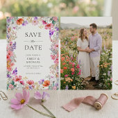 Summer Wildflower Wedding Flat Save The Date Card
