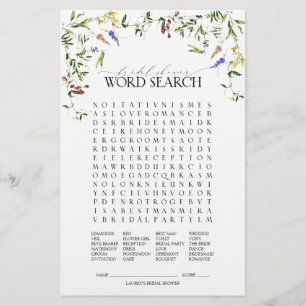 Summer Wildflower Word Search Vrijgezellenfeest Ga