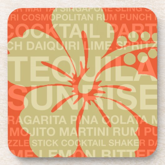 Summer Words Cocktails et Dessous de verre Hibiscu (Devant)