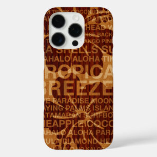 Summer Words Hawaiian Hibiscus Faux Wood iPhone 16 Pro Hoesje