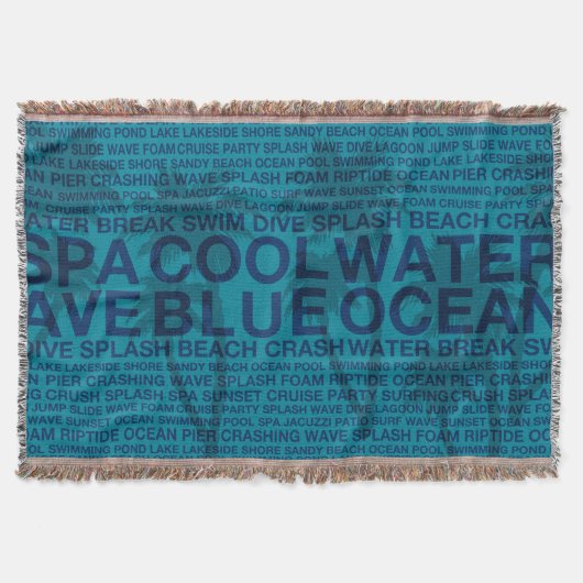 Summer Words Poolside and Palm Tree Blanket Deken (Voorkant)