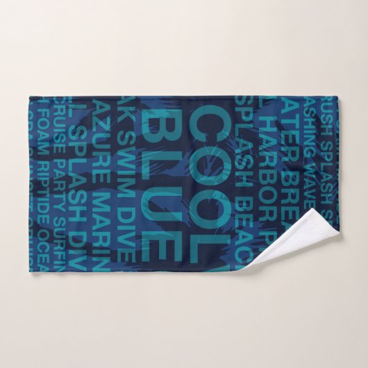 Summer Words Poolside and Palm Tree - Blauwgroen Bad Handdoek (Handdoek)