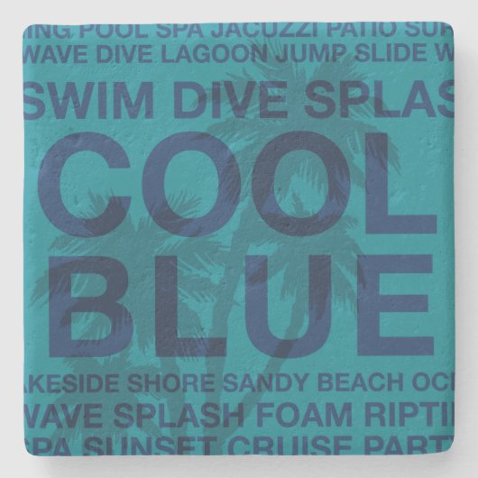 Summer Words Poolside & Palm Tree Onderzetter (Voorkant)