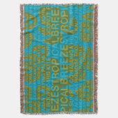 Summer Words Tropical and Monstera Leaf Blanket Deken (Voorkant Verticaal)