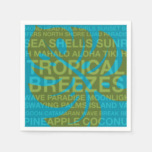 Summer Words Tropical Monstera Leaf Paper Napkins Servetten