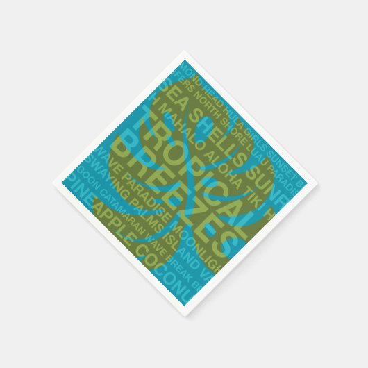 Summer Words Tropical Monstera Leaf Paper Napkins Servetten (Hoek)