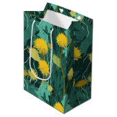 Summer Yellow Dandelions Medium Cadeauzakje (Voorkant Gekanteld)