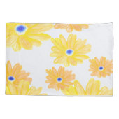 Summer Yellow Floral Kussensloop (Achterkant-Links)