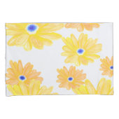 Summer Yellow Floral Kussensloop (Voorkant-Rechts)