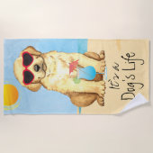 Summer Yellow Lab Beach Towel Strandlaken (Voorkant)