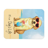 Summer Yellow Lab Magnet Magneet (Horizontaal)