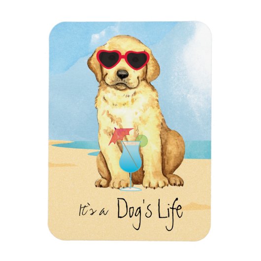 Summer Yellow Lab Magnet Magneet (Verticaal)