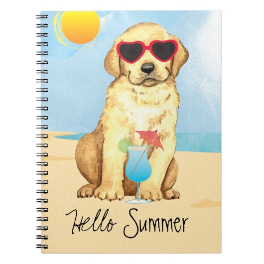 Summer Yellow Lab Notitieboek (Voorkant)
