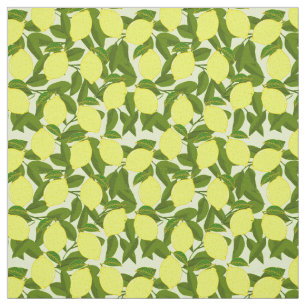 Summer Yellow Lemons Fruit Pattern Stof