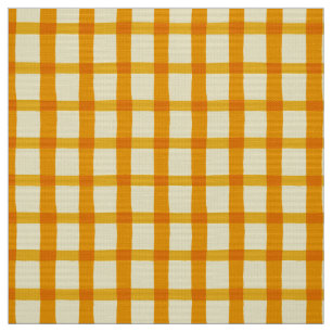 Summer Yellow Oranje Gingham Stof