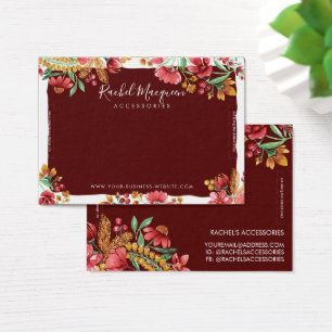 Summer Yellow Pink Red Floral Bracelet Display Visitekaartje