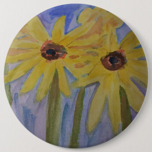 Summer Yellow Sunflower Badge Ronde Button 6,0 Cm