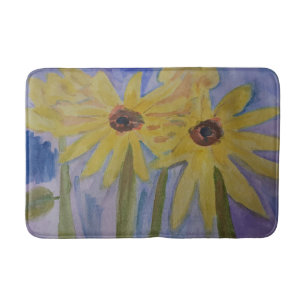 Summer Yellow Sunflower Bath Mat