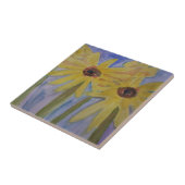 Summer Yellow Sunflower Ceramic Tile Tegeltje (Zijkant)