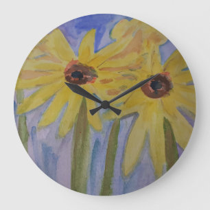 Summer Yellow Sunflower Clock Grote Klok
