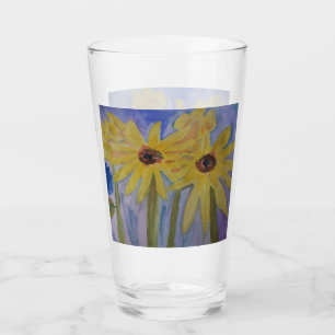 Summer Yellow Sunflower Glas