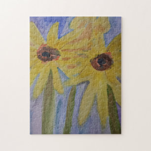 Summer Yellow Sunflower Jigzaag Puzzle Legpuzzel