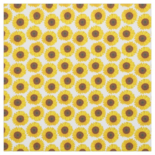 Summer Yellow Sunflower Pattern Stof (Swatch)