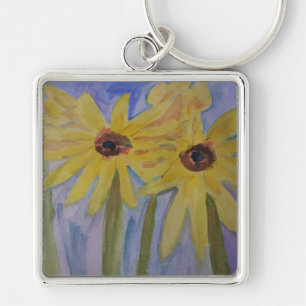 Summer Yellow Sunflower Premium Key Ring Sleutelhanger