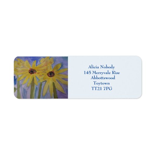 Summer Yellow Sunflower Return Address Label (Voorkant)
