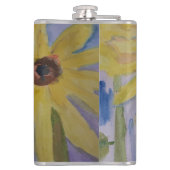 Summer Yellow Sunflower Vinyl Heupfles (Achterkant)