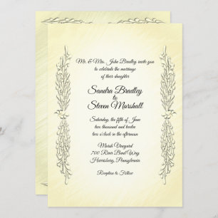 Summer Yellow Wedding Invitation Kaart