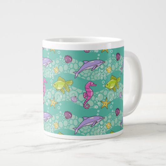 Summer Zee Pattern Extra Grote Beker (Voorkant rechts)