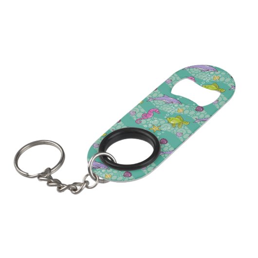 Summer Zee Pattern Sleutelhanger Flessenopener (Voorkant Gekanteld)
