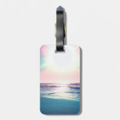 Summer Zee Sunset Tropical Beach Foto Bagagelabel (Achterkant verticaal)