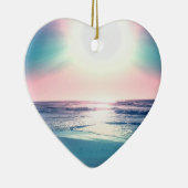 Summer Zee Sunset Tropical Beach Foto Keramisch Ornament (Rechts)