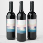 Summer Zee Sunset Tropical Beach Foto Wijn Etiket (Flessen)