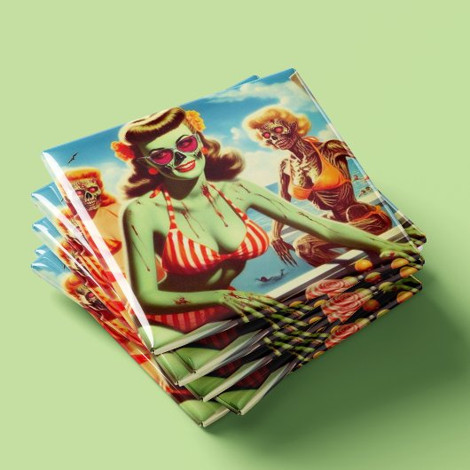 Summer Zombie Pin-up Magneet